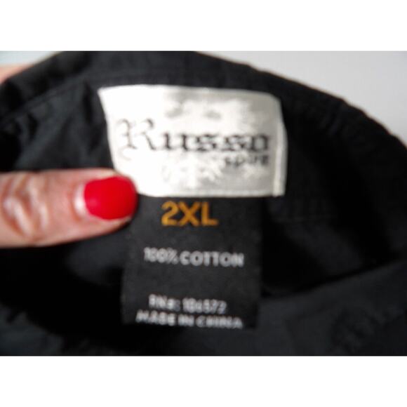 Vintage Russo Spirit 2XL Mens Shirt Button Up Black Silver Buttons Y2K READ - Picture 8 of 9